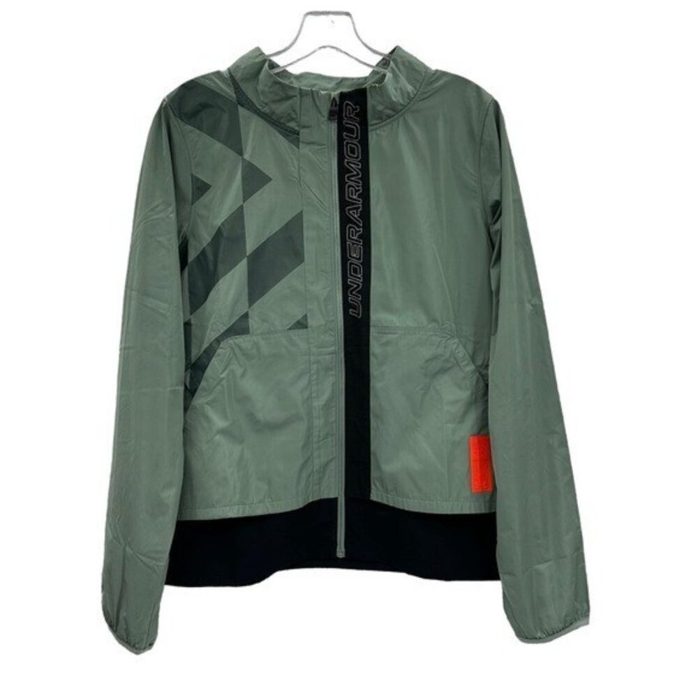 Under Armour Women's M UA Run Anywhere Laser Jacket Green Lightweight 1365639